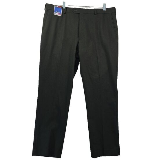 ROUNDTREE & YORKE TRAVEL SMART Straight Fit Dress Pants Men's 40x30 Black NWT - Picture 1 of 10